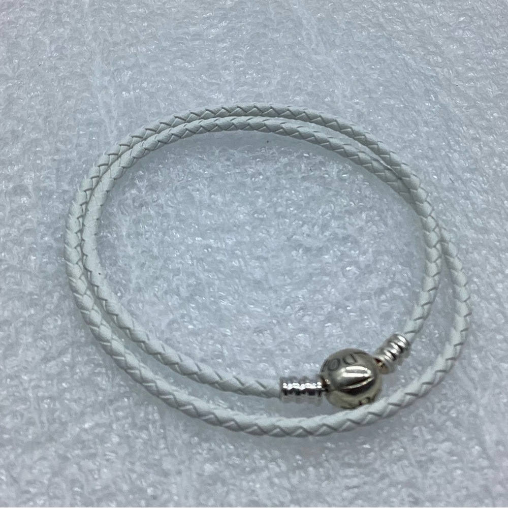 Pandora,” 20.5CM/8 “  Double Ivory White Braided Leather Clasp